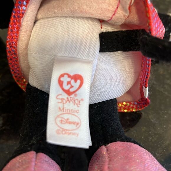 TY Beanie Baby - Disney Sparkle - MINNIE MOUSE (Rainbow Dress) (8 inch) - Picture 7 of 9